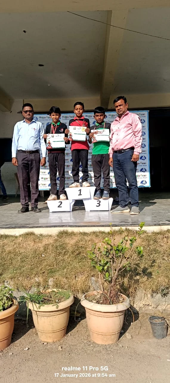 Students receiving awards at Happy Faces Malegaon